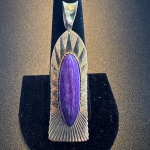 14kt Charoite  Pendant. Hand crafted in Mexico.